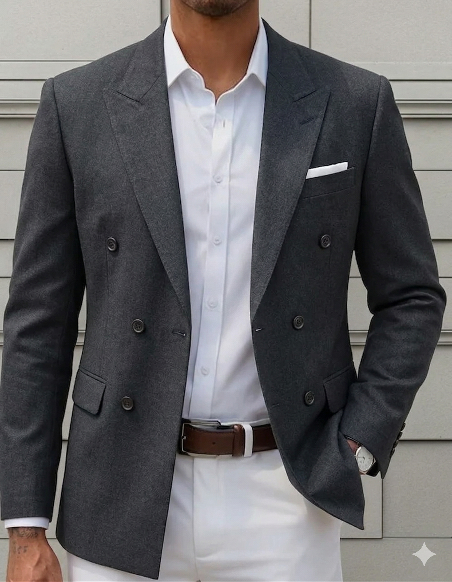 Depois — Look completo — blazer editorial